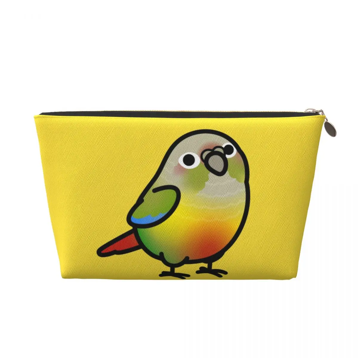 Custom Chubby Pineapple Green Cheek Conure Travel Cosmetic Bag Parrot Bird Makeup Toiletry Organizer Beauty Storage Dopp Kit