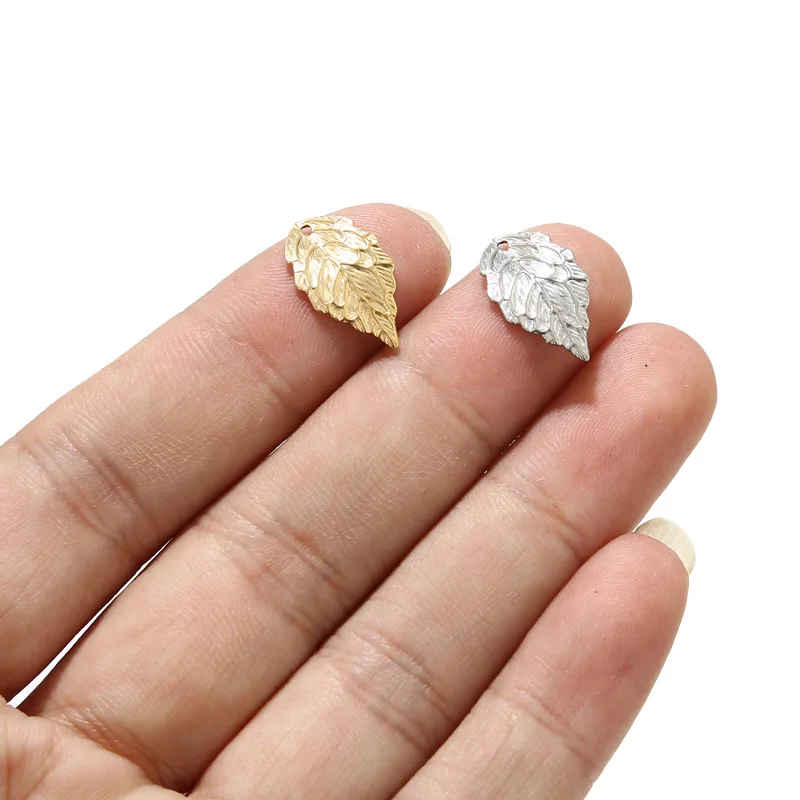 20pcs 10*18mm Stainless Steel Tiny Charms Leaf Pendants Connectors For DIY Jewelry Bracelet Necklace Making Findings