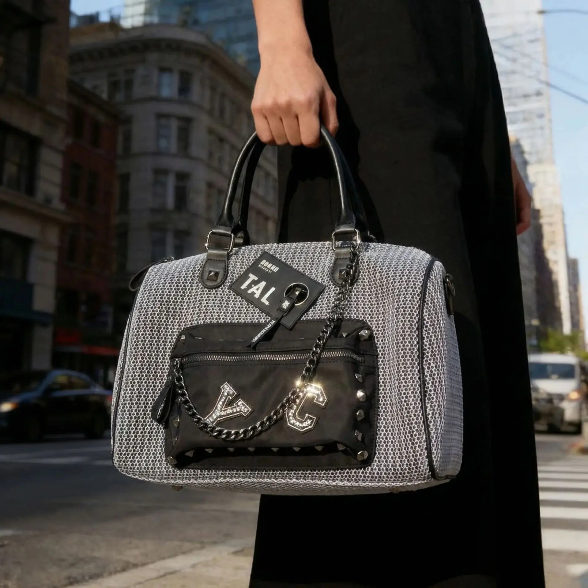 

Женская персонализированная сумка-тоут из сетки в стиле Y2K, вместительная ретро-сумка через плечо для стильных девушек.