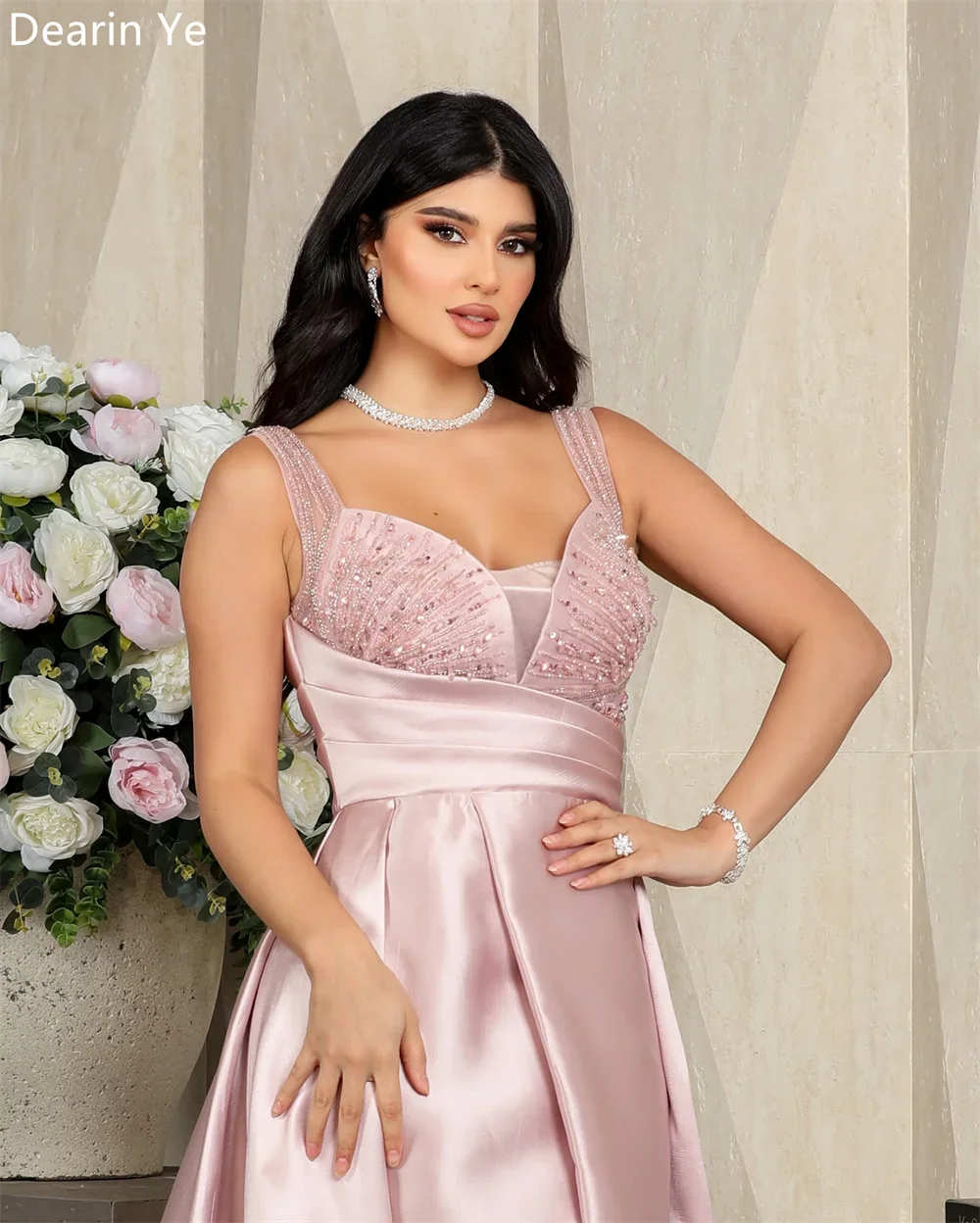 Vestido de fiesta personalizado Arabia Saudita Dearin faja de hombro A-line faldas hasta el suelo vestidos para ocasiones a medida vestido Formal de noche