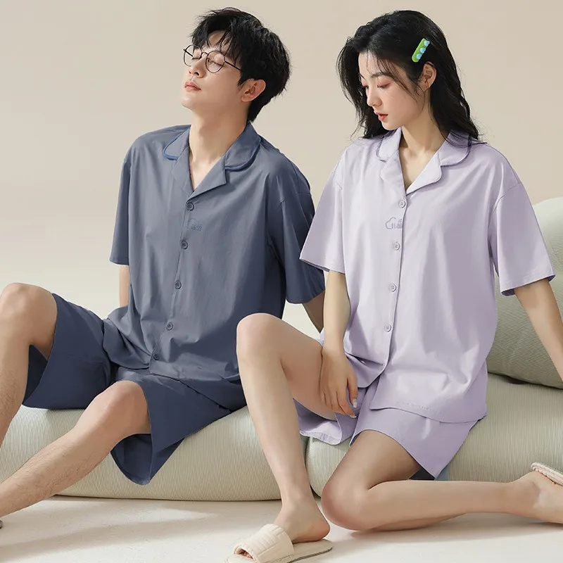 

Couples Modal Homewear For Men Korean Fashion Nightwear Plus Size 3XL Casual Loungewear Youth Boy Girl Pajamas Set Mujer Pijamas