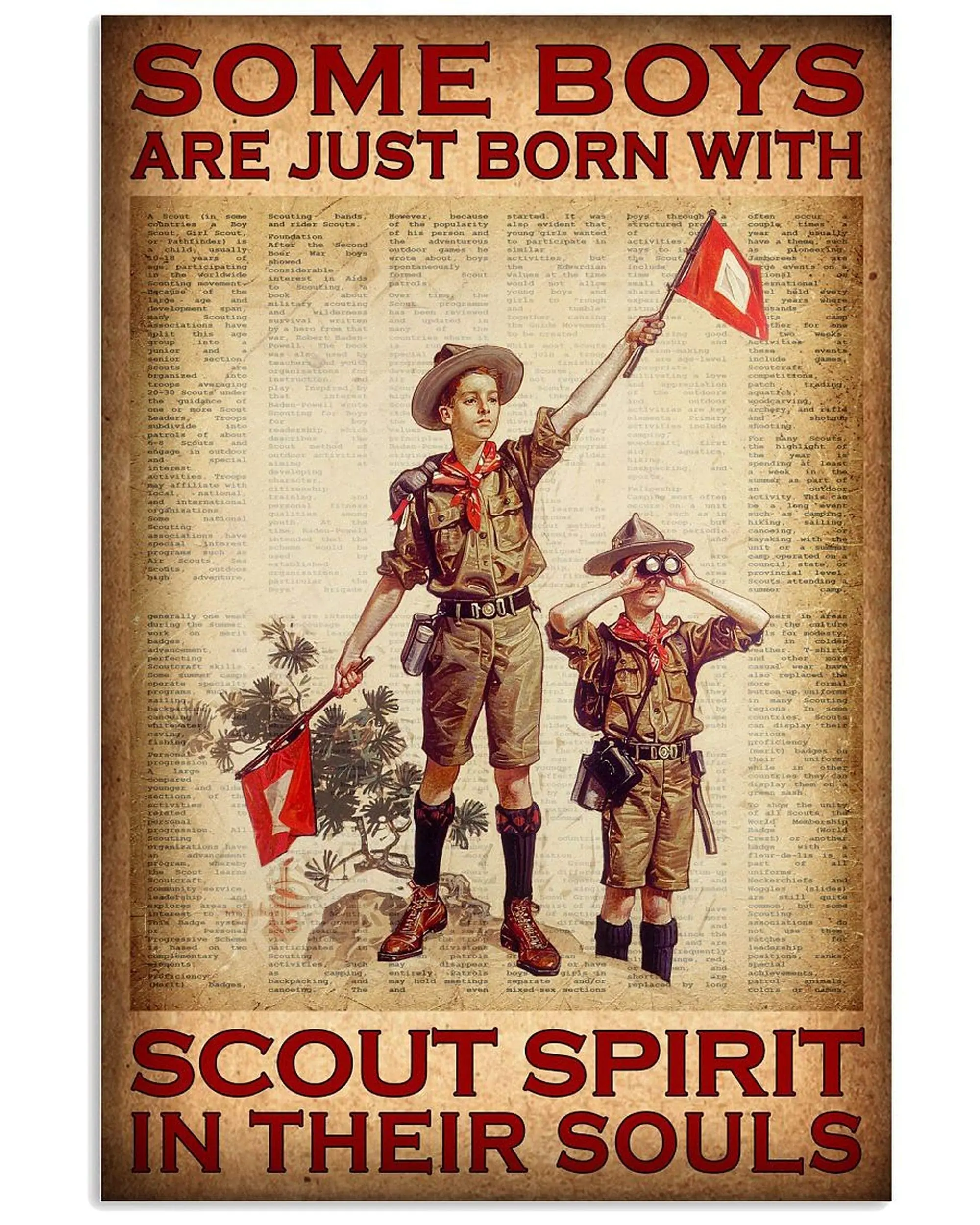 Tin Sign For Boy Scout Poster Metal Sign,Some Boys are Just Born with Scout Spirit in Their Souls Aluminum Metal Home Poster Sig