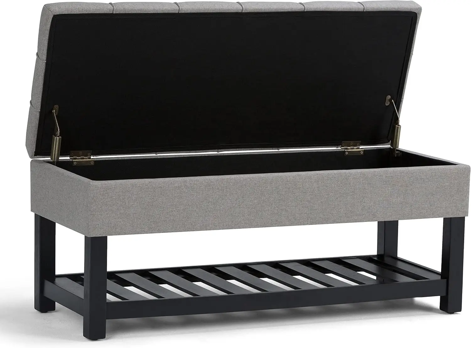 ม้านั่งออตโตมันทรงสี่เหลี่ยมผืนผ้าเปลี่ยนผ่านกว้าง 43 นิ้วสําหรับห้องนั่งเล่นและห้องนอน