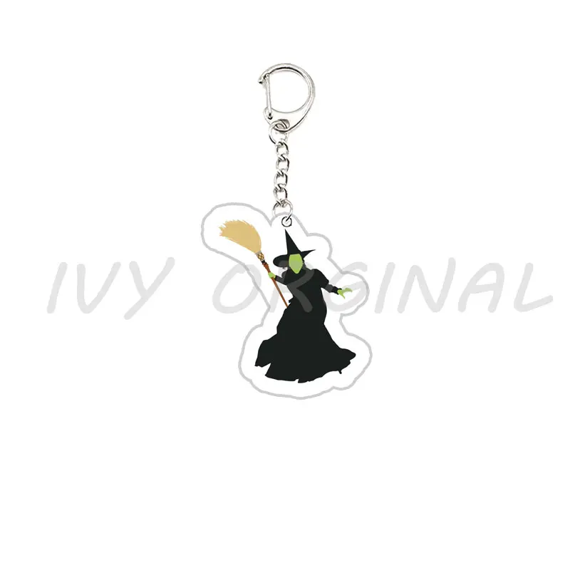 Hot Movie Wicked Keychain for Accessories Bag Acrylic Pendant Wicked Keyring Chains Jewelry Fans Gifts