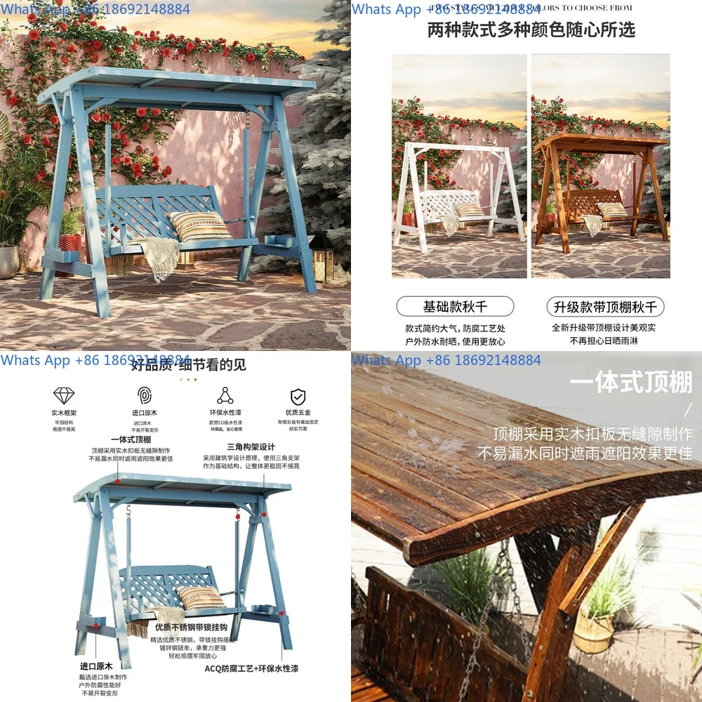 Outdoor Double Hammock Swing Chair for Garden Patio Yard Balcony Rooftop Adult Rocking Chair