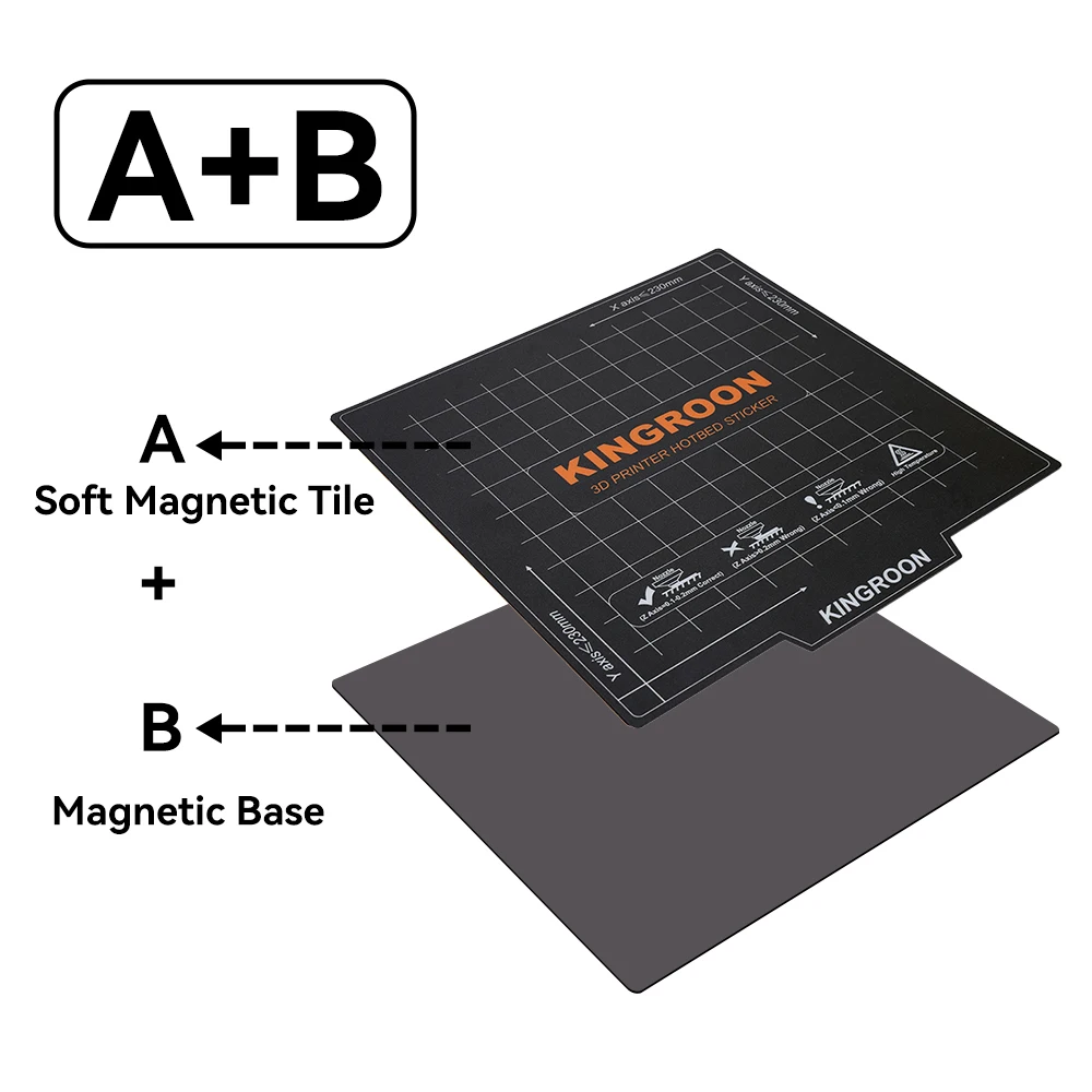 Magnetyczna płyta do druku 3D 181/235/310mm, mata na podgrzewany stół drukarki 3D, miękki magnes A+B, podgrzewany stół do KP3S KP5L Ender 3. — zdjęcie produktu 3