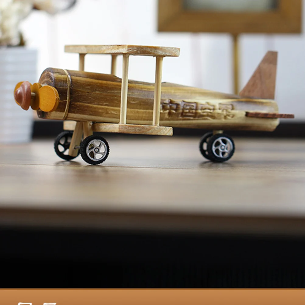 Wood Airplane Toy Toys Aeroplane Model Handcraft Models Bamboo Child Kids Wooden