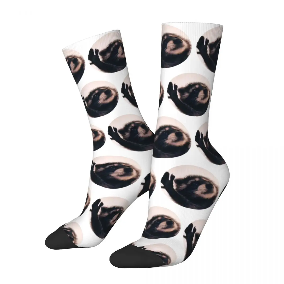 Pedro Raccoon Stockings Adults Men circle Socks Soft Breathable Funny Socks Autumn Running Sports Anti-Slip Design Socks Gift