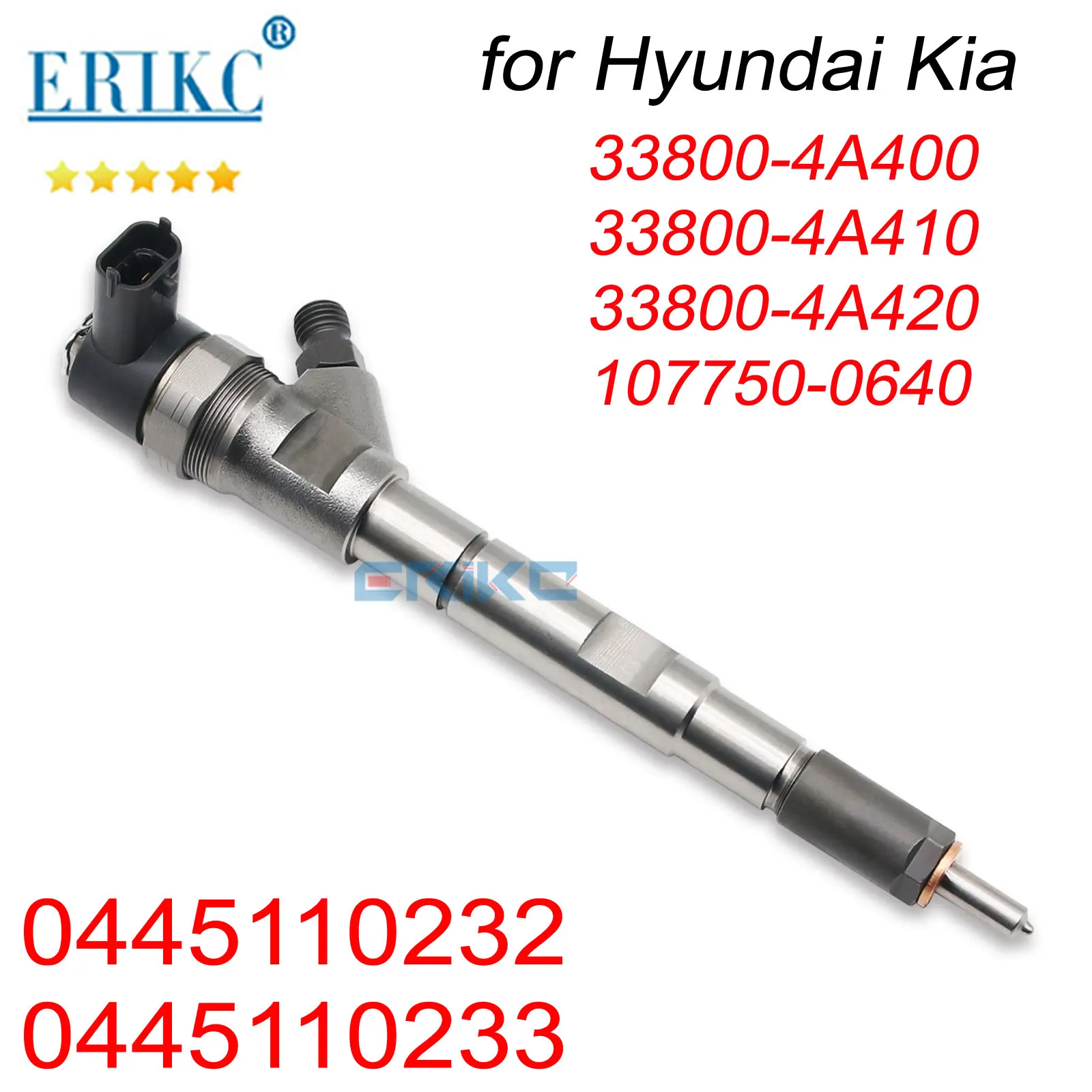 

0445110232 Diesel Fuel Nozzle 33800-4A410 33800-4A420 Common Rail Injector 0445110233 33800-4A400 for Hyundai Kia 107750-0640