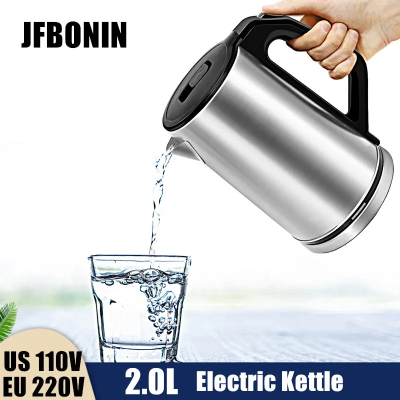2.0L Electric Kettle Stainless Steel Large Capacity Boiling Kettle Wholesale Household Automatic Power-Off Electric Kettle