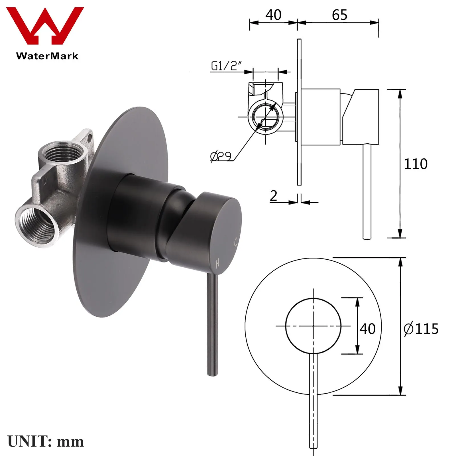 **Sydney Stock** KYLINS 2 In 1 Shower Head Set Round 8/10/12/16'' Rainfall Head Gooseneck Arm Mixer Taps Set Gun Metal Grey WELS