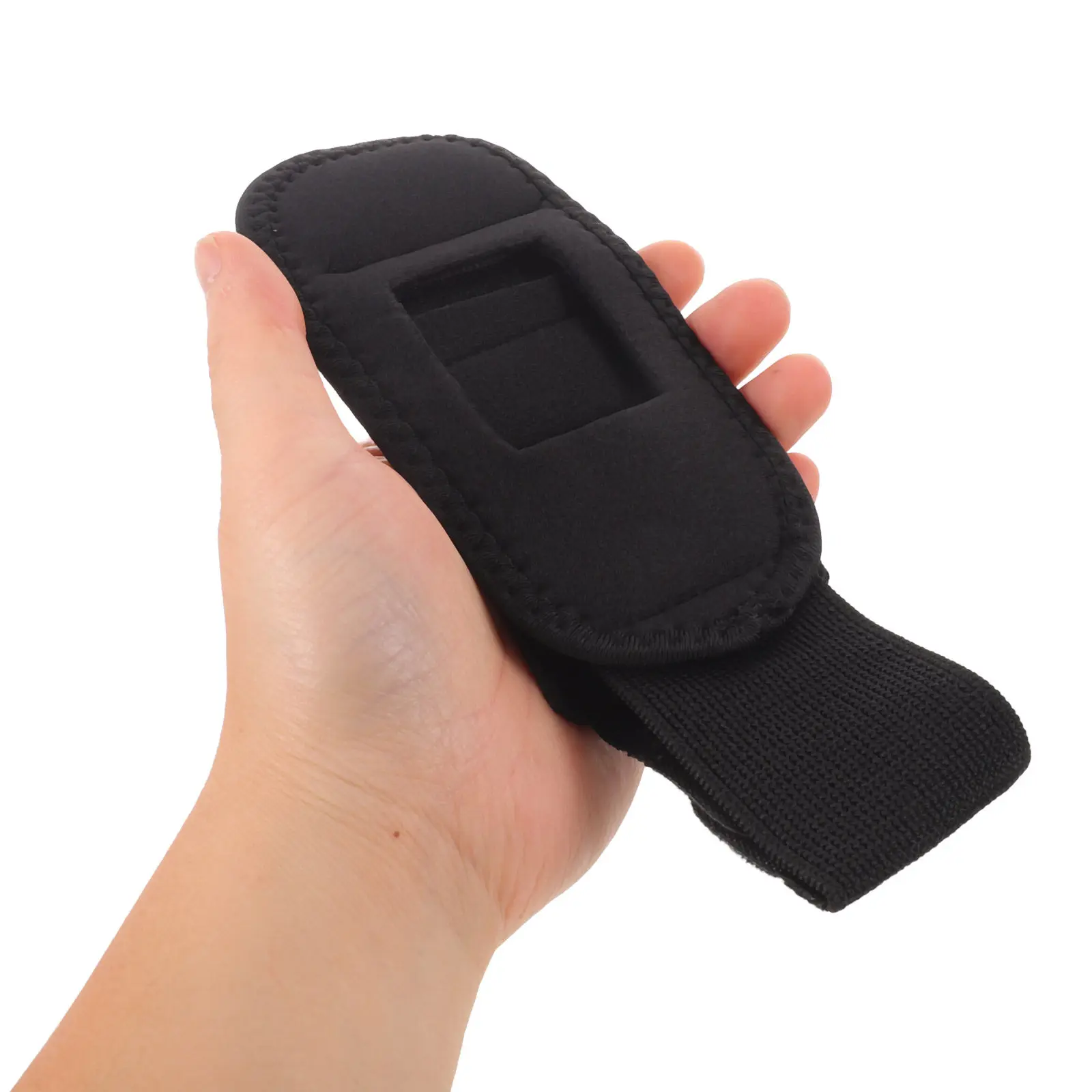 Funda elástica negra para reloj inteligente, protector de parachoques a prueba de golpes, transpirable, que absorbe la humedad y tiene correa ajustable para hacer ejercicio.