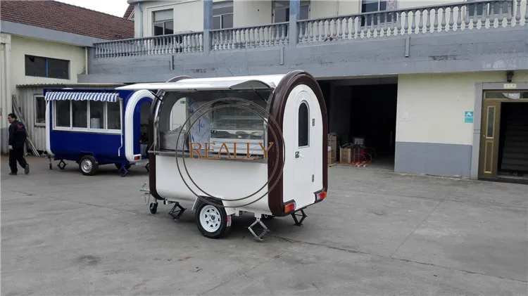 ห้องครัวเคลื่อนที่แบบกําหนดเองสัมปทานแบบปิดรถพ่วงรถบรรทุกอาหารรถเข็นกาแฟขนาดเล็ก