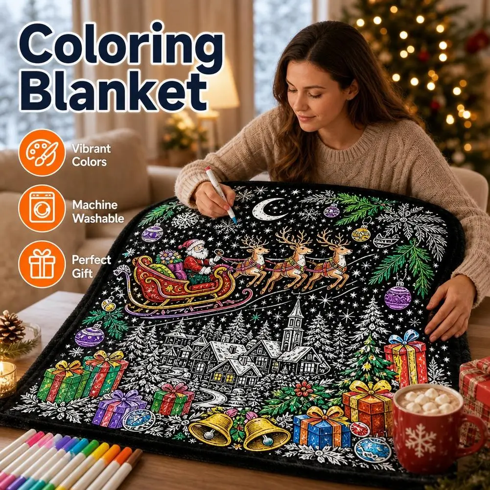 Halloween And Christmas Colored Blanket Creative DIY Family Party Activity Blanket Soft Thick Home Carpet Festival Interaction