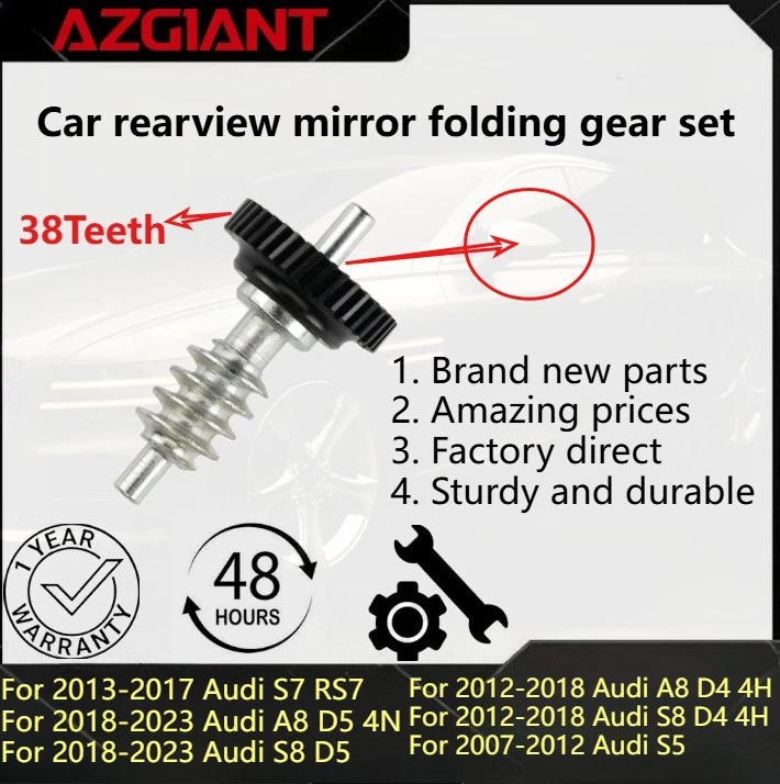 

For Audi S7 RS7 2013-2017/A8 D5 4N 2018-2023/S8 D5/S5 2007-2012 Car rearview mirror folding gear set New replacement parts