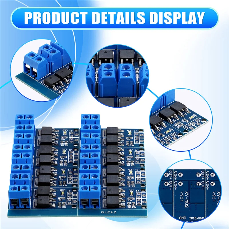 Y45A-20Pcs 15A 400W MOSFET Trigger Switch Drive Module Painel de controle do regulador PWM