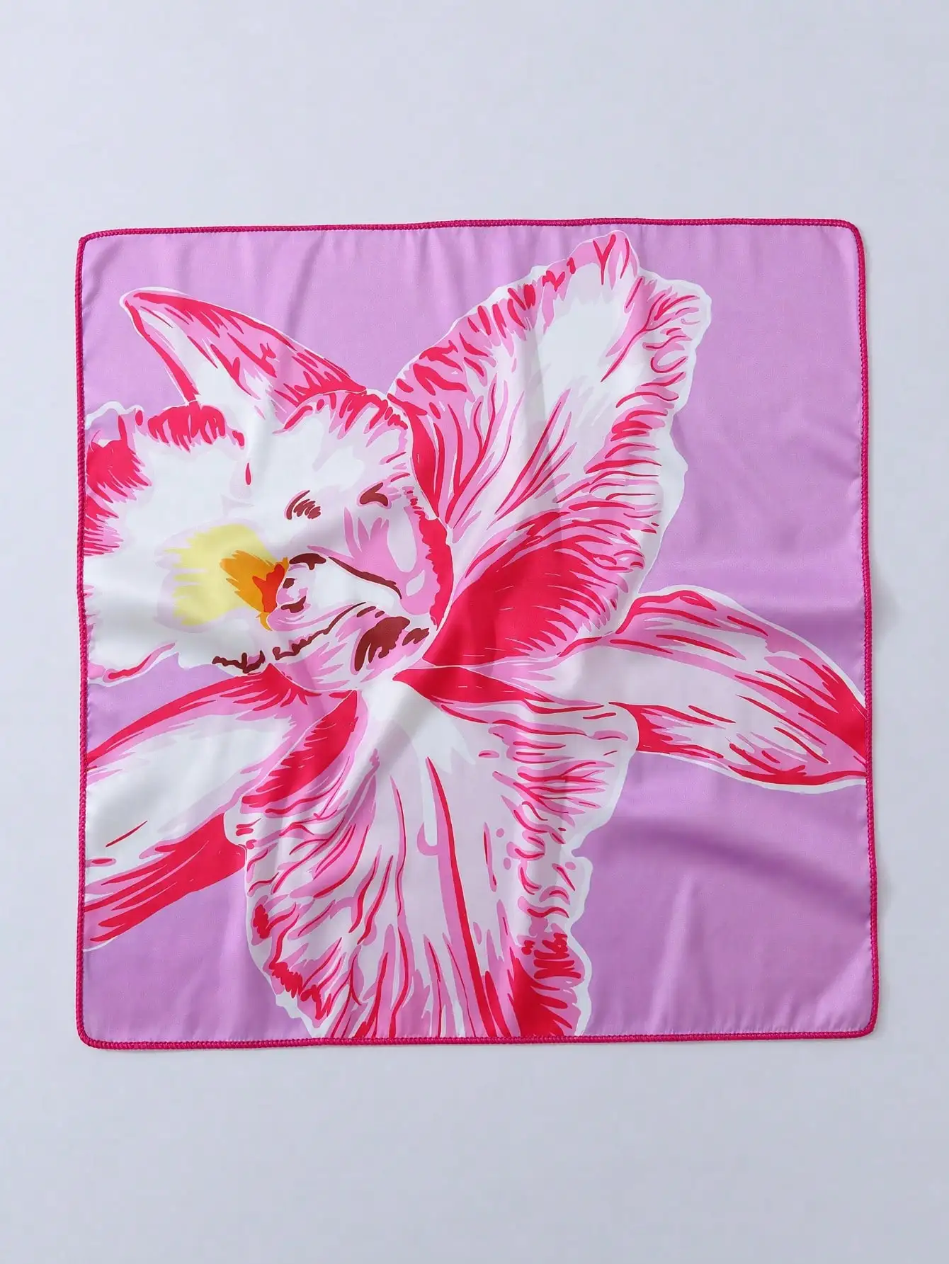 One piece of fashionable floral pattern square scarf for ladies - a multi-functional scarf accessory made of polyester, suitable