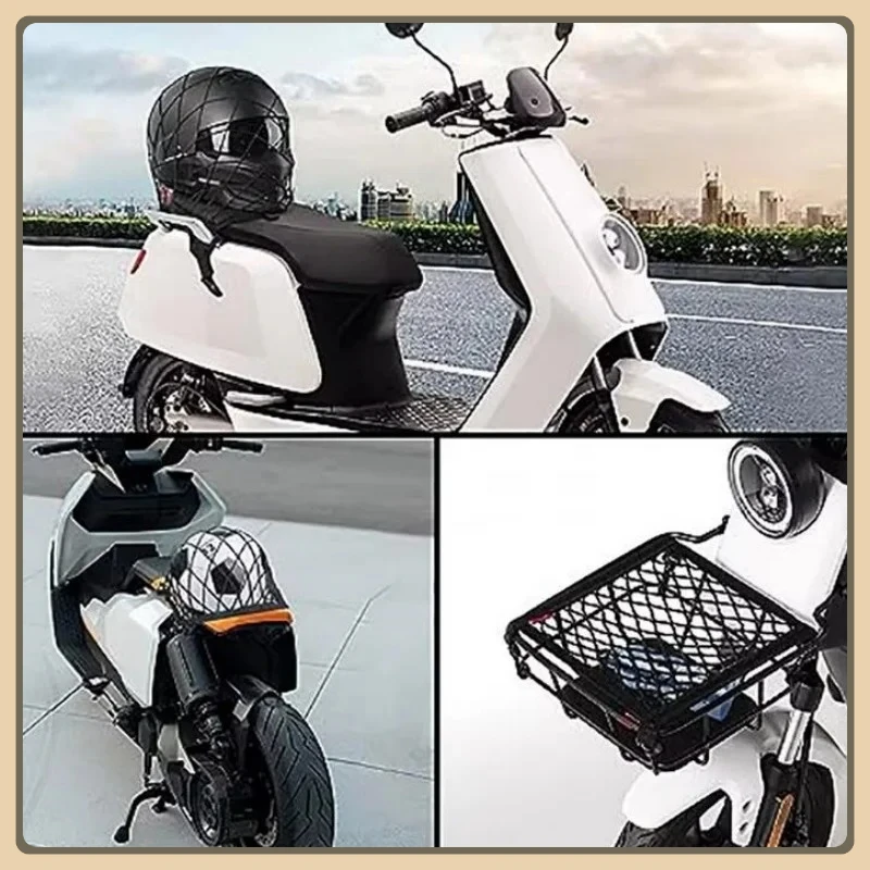 

Motorcycle Cargo Net High Elastic Double Layer Motorcycle Net for Helmet Storage 10"X11" Bungee Cargo Net with Hooks Luggage Net