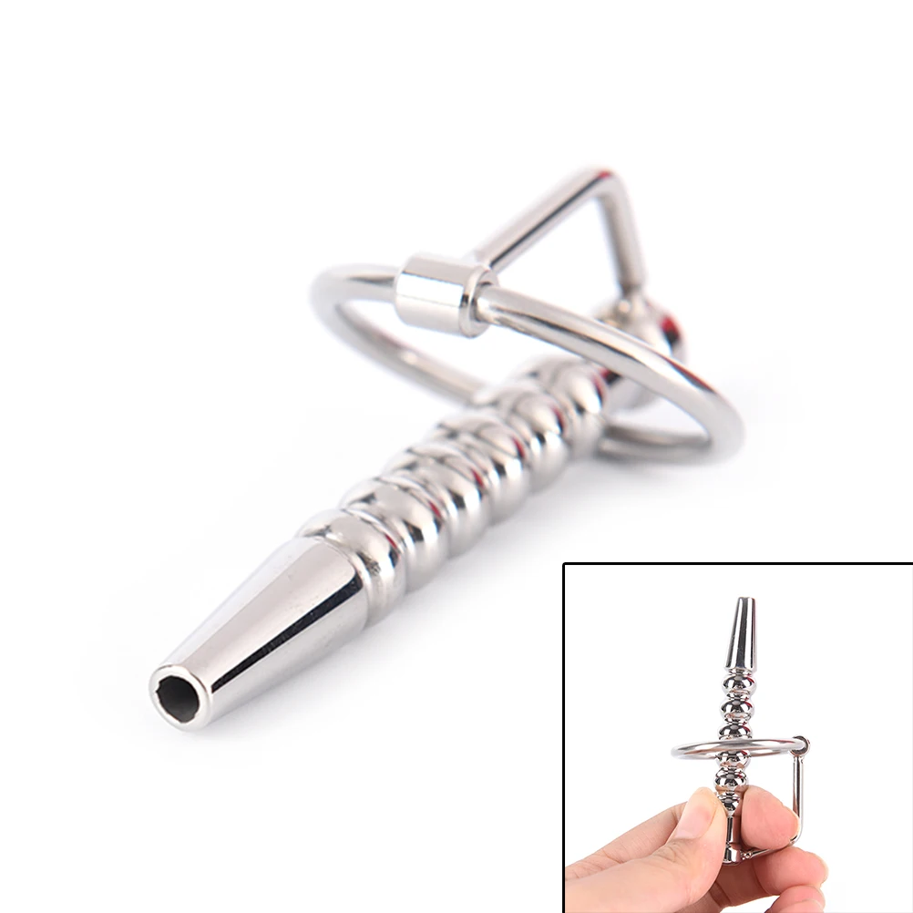 1PC Stainless Steel Gaysex Urethral Stimulator Dilators Sounding Penis Plug With Glans Rings Sounds Catheters Men\'s Masturbator