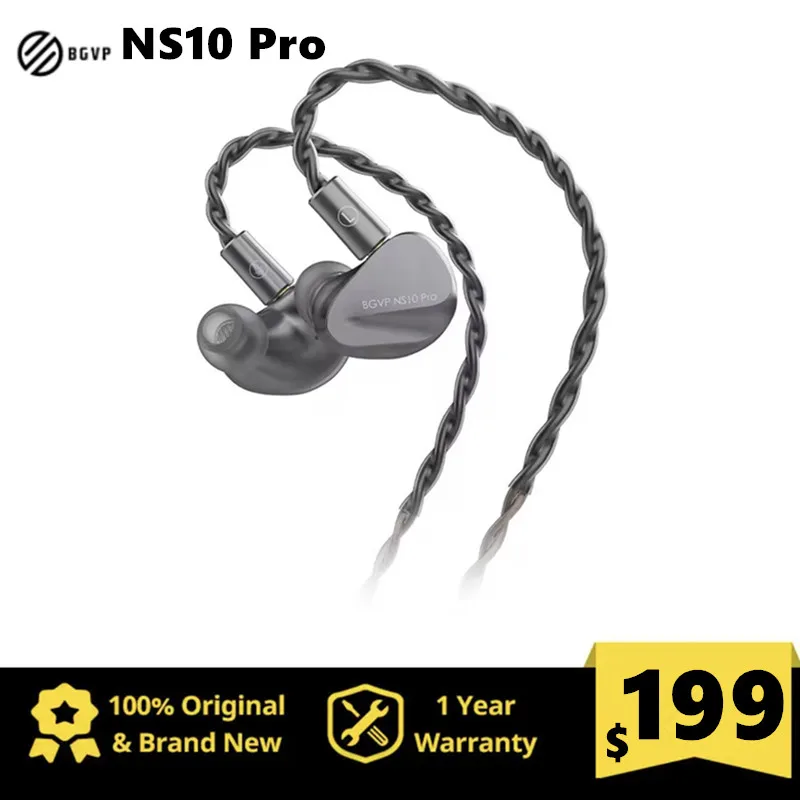 BGVP NS10 Pro 8BA+2DD Hybrid Drive Unit In Ear Wired Earbud HIFI Monitor Earphone With 2-in-1 Replaceable Plug MMCX Cable