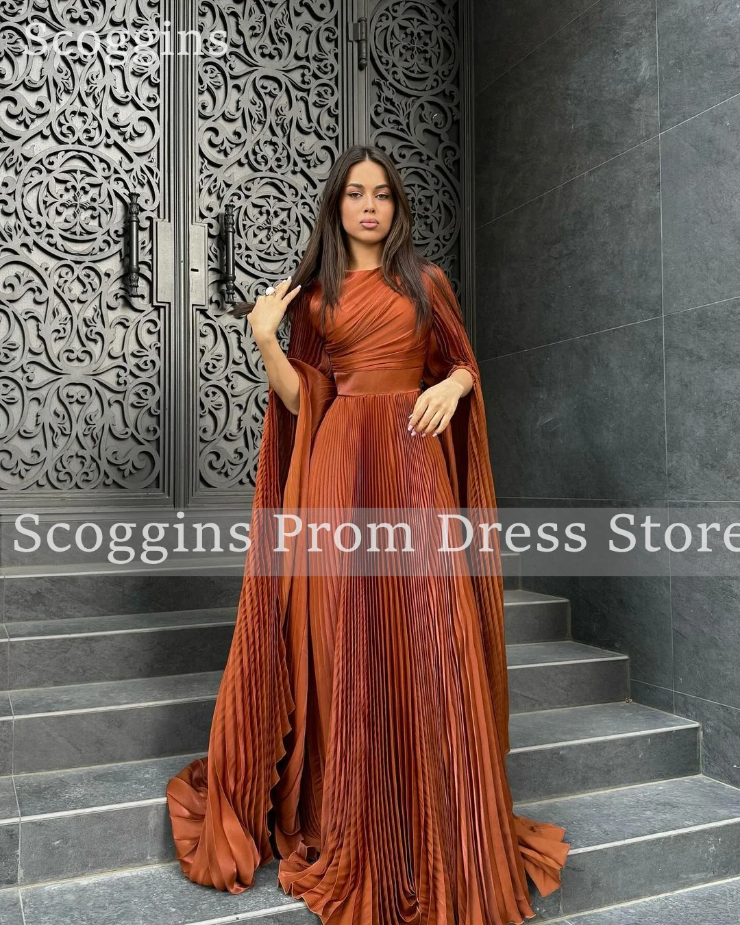 Scoggins A-Line Scoop Neckline Ruffle Floor-Length Dresses For Special Events Evening Dresses Prom Dresses Dress Dubai Luxury