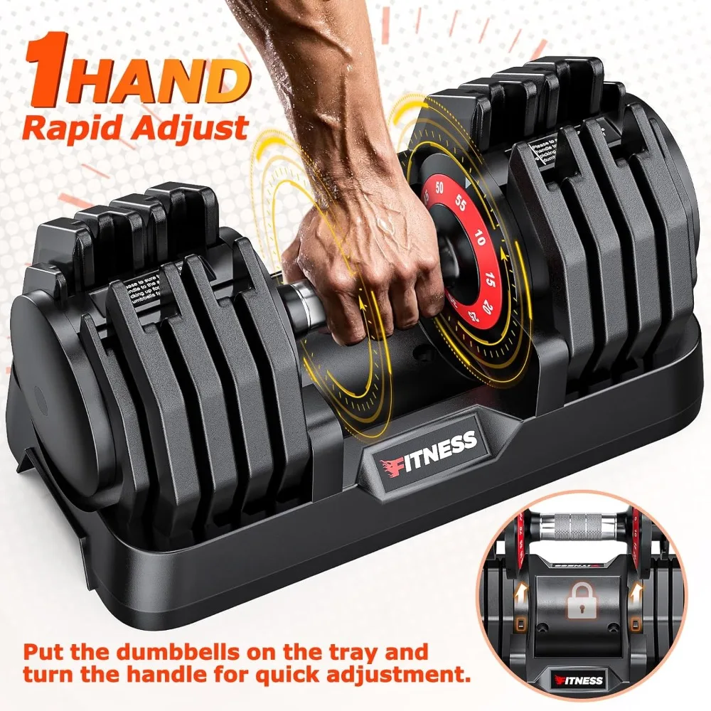 

Adjustable Dumbbells Set of 2, 1-Sec Adjustable Weights Dumbbells Set, 5 in 1 Free Dumbbell