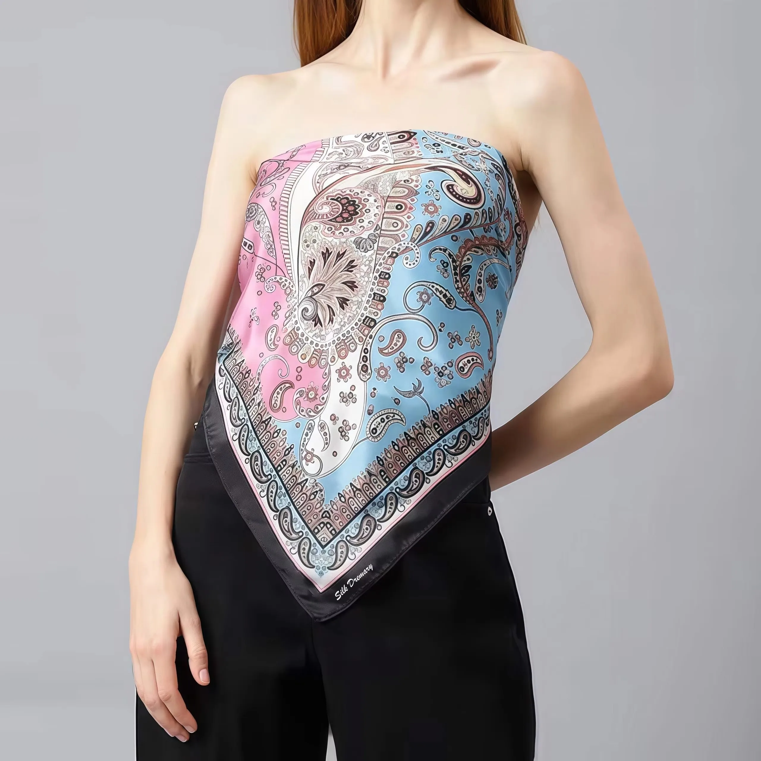 Customize Soft Silk Scarf for Women Luxurious Lightweight Fashion Accessory Ideal for All Seasons and Occasions