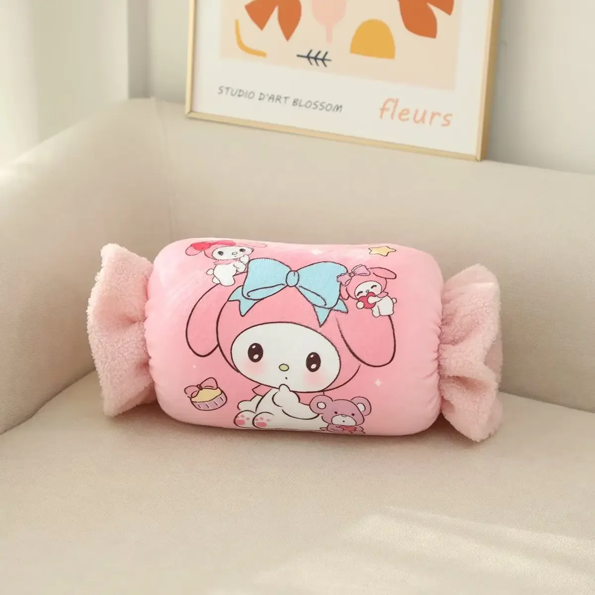 Hello Kitty Kuromi Pochacco Candy Warm Hand Pillow Cushion Cute Soft Stuffed Animals Kawaii Toy Sofa Office Decorations Gifts