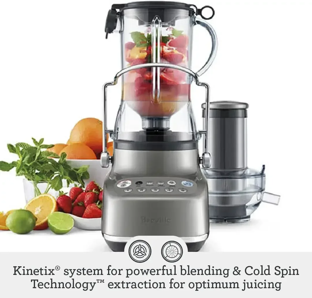 Breville the 3X Bluicer™ Blender and Juicer, BJB615SHY, Smoked Hickory