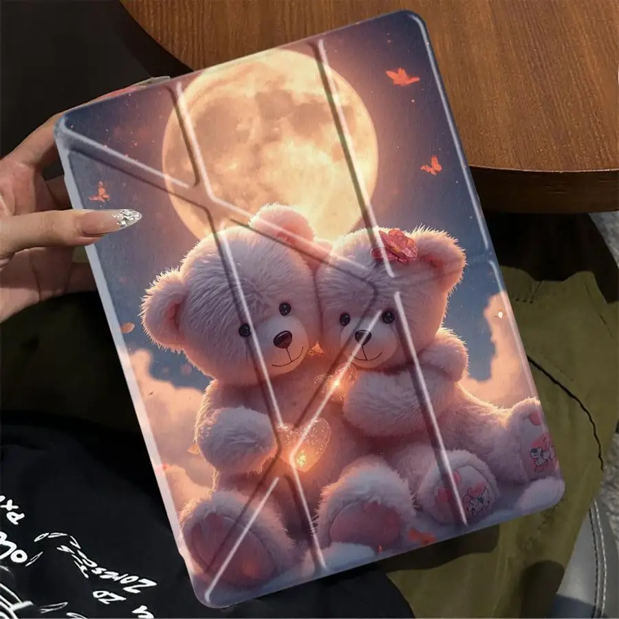 

Bear Couple Under Moon Print Tablet Case For iPad Pro 11th 10th 9th 8th 7th 12.9inch Mini 6 7 Pro 2025 Air 4 5 M3 M2 1 2 M4