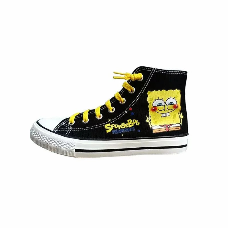 Envío Directo Bob Esponja SquarePants Big Star primavera estudiante zapatos de mujer zapatos de hombre pareja zapatos de lona de alta calidad zapatos casuales