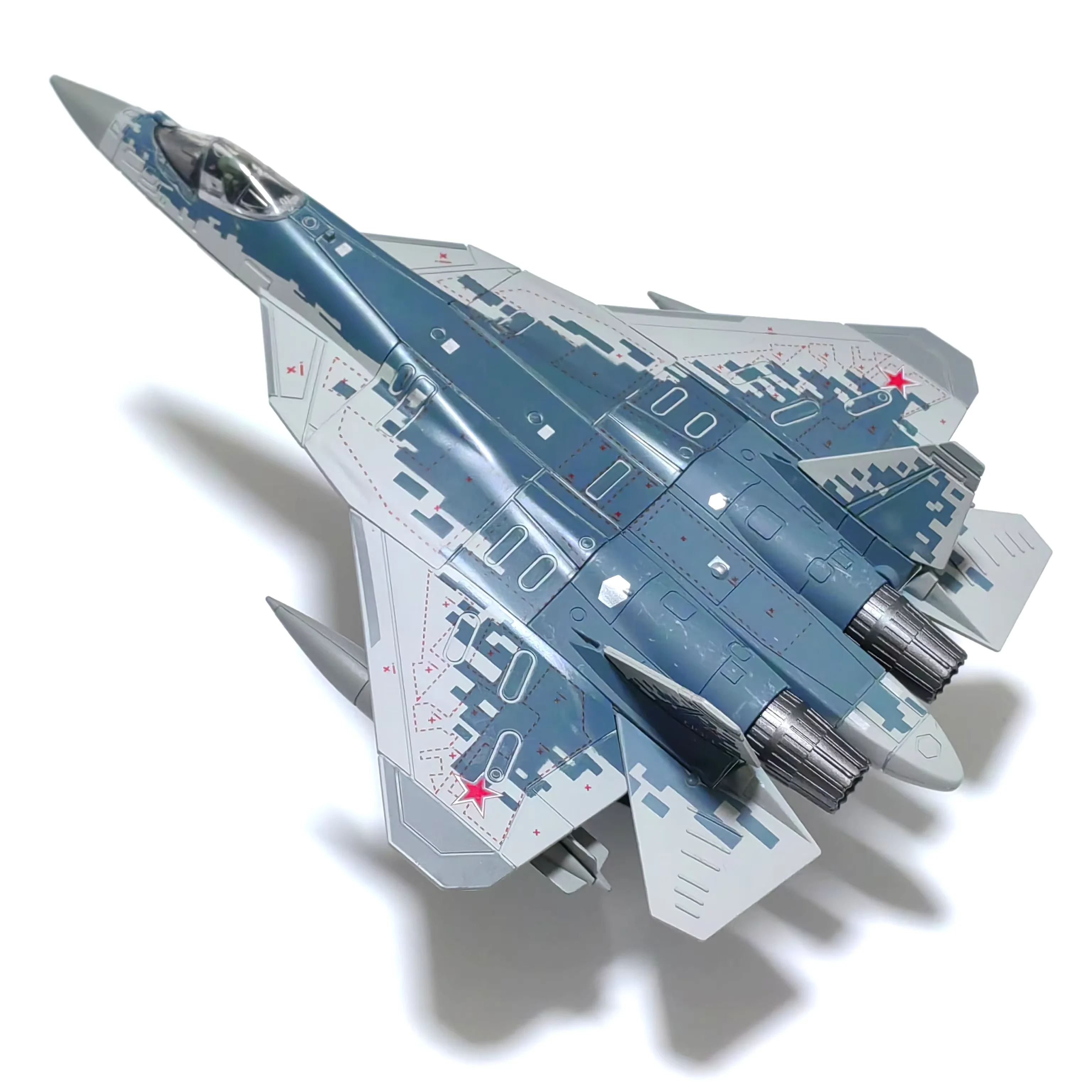 โมเดลเครื่องบินพลาสติก SU-57S ขนาด 1/72 ของเล่นประกอบเครื่องบินรบซ่อนรูปรุ่นที่ห้าของรัสเซีย ของสะสม