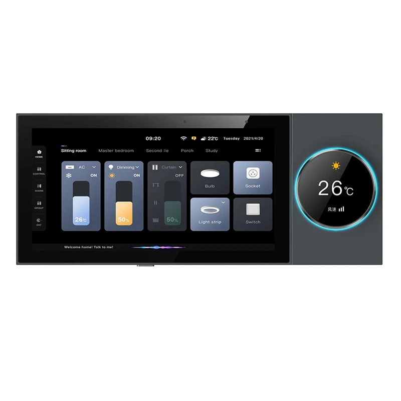 6 Inch Tuya Smart Home Control Panel Multi-functional Touch Screen Central Controller Zigbee Gateway Bluetooth Wall Amplifier