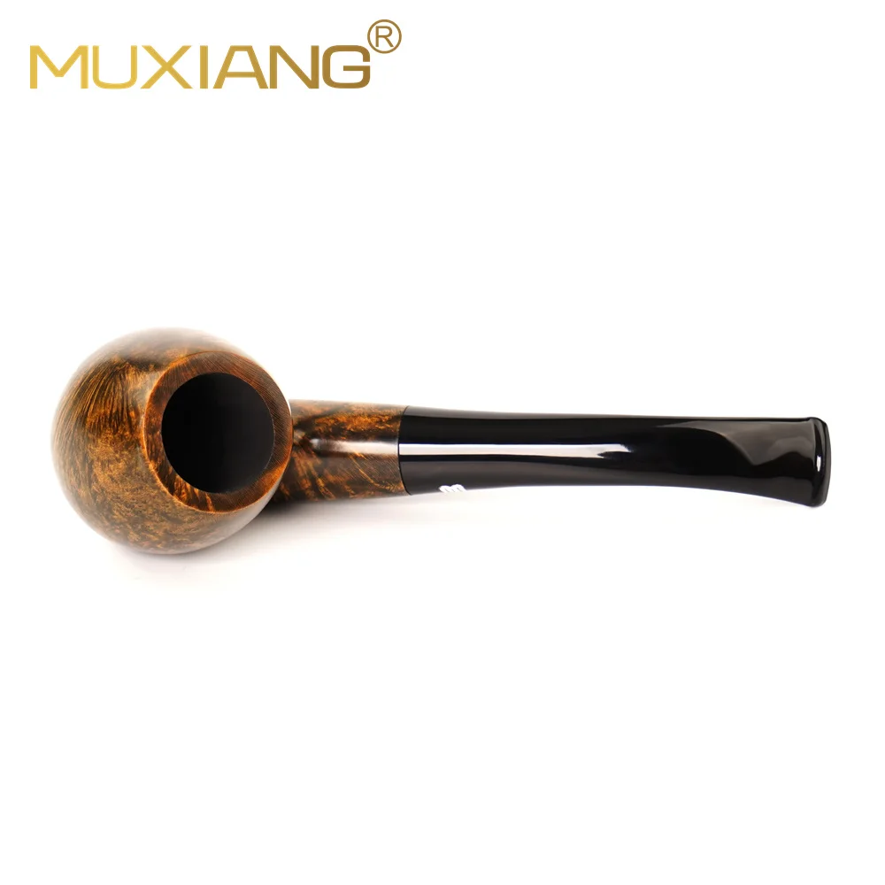 MuXiang SherlocksHolmes Tobacco Pipe Casual Reading Pipe Handmade Briar Wood Pipe 9mm Filter Element Filter Curved Handle Pipe