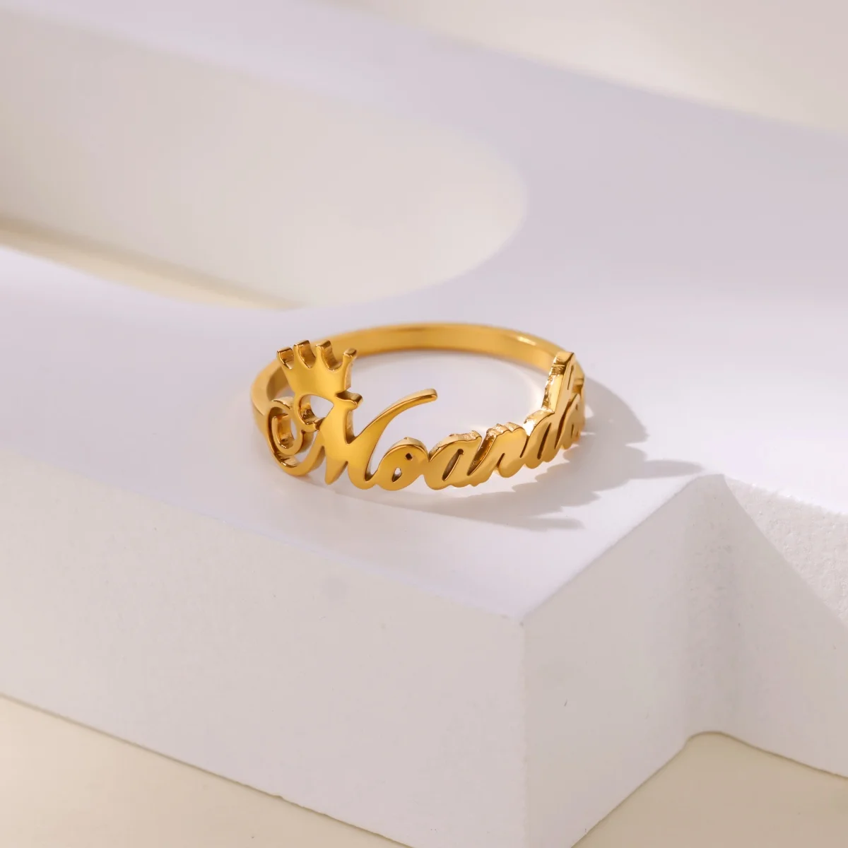 

Personalized Name Ring With Crown Custom Name Rings For Women Men Customized Jewelry Christmas Valentine's Day Gift For Her