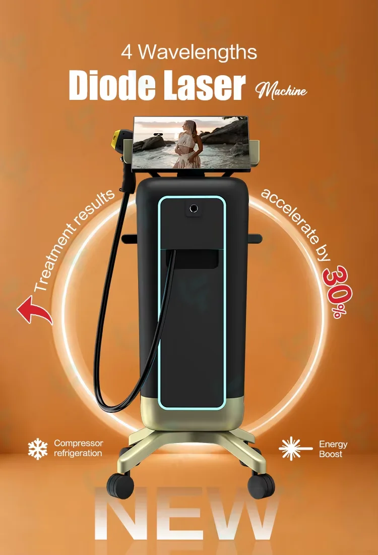 Soprano 2026 Best Hair Removal Laser Brand New Black Ice Platinum Cooling System 808nm Diode Laser Hair Removal Machine 4 Wavele
