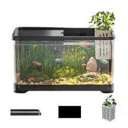 Small Aquarium Fish Tank Kit Creative Fish Aquarium With wall-mounted hydroponic planting basket desktop Ornament home decor