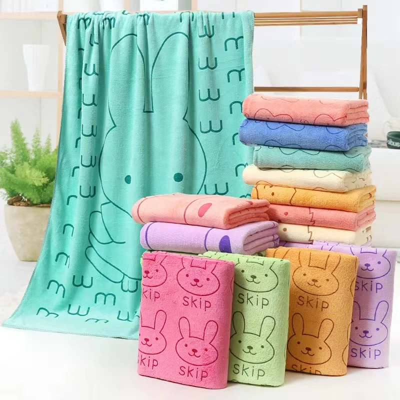 Rabbit Microfiber Bath Towel for Kids, Absorvente Quick Dry, Cute Kawaii, Grandes toalhas macias, Praia, Natação, Bebê, Menino, Meninas, Mulheres,