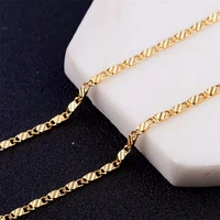 Fashion 18K Gold Necklace 2MM 16/18/20/22/24/26/28/30 Inch Side Chain Necklace For Women Men Jewelry 925 Silver Necklace 6
