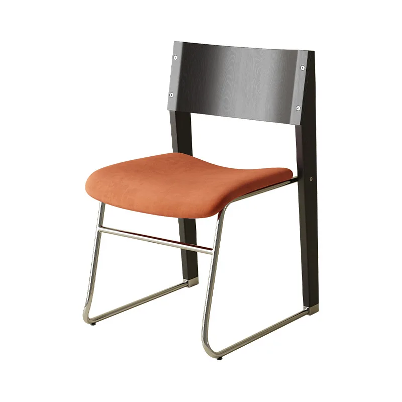 Chinese retro simple Bauhaus dining chair, solid wood comb makeup stool, small apartment coffee shop for leisure