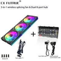 Chassis cooling fan * 3+dual 8-port hub * 1, ARGB three in one, SATA interface, supports motherboard synchronization.