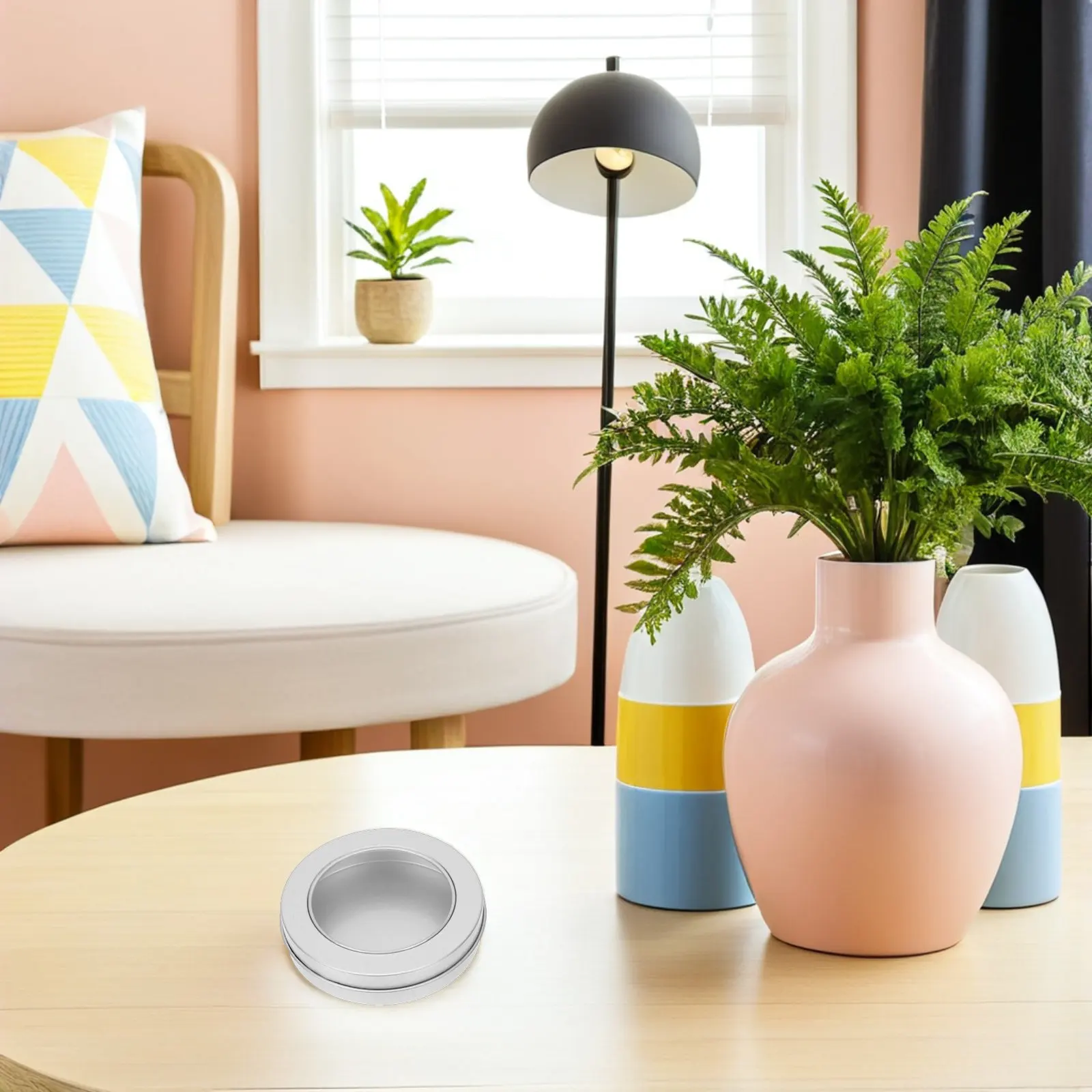 

12Pcs Round Tinplate Cookie Box Metal Storage Tin Container Airtight Cake Biscuit Candy Tinplate Can Cookie Boxes with Window