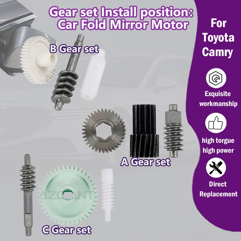 

AZGIANT For Toyota Camry 2001-2023 MK5/6/7/8 Car 35/13/17T 42T 40T Gears sets tool of Door Side Mirror Electric Fold R L Motor