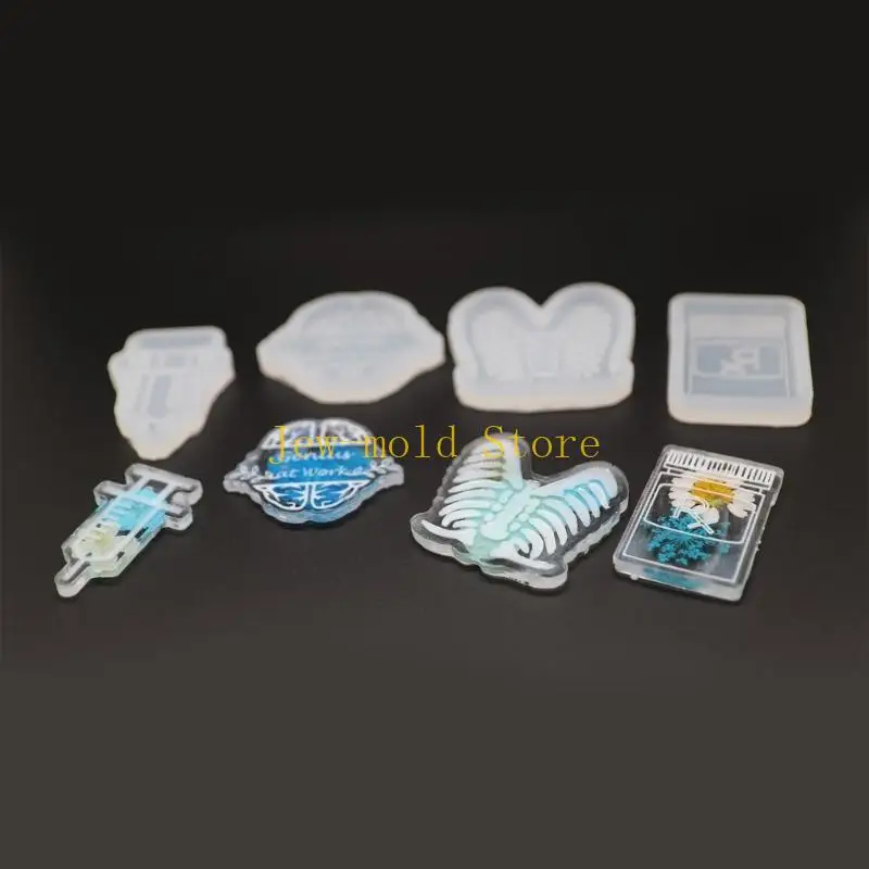 C71B السيليكون بروش العفن أعضاء الراتنج الايبوكسي صب قالب الإبوكسي مجوهرات صب #5