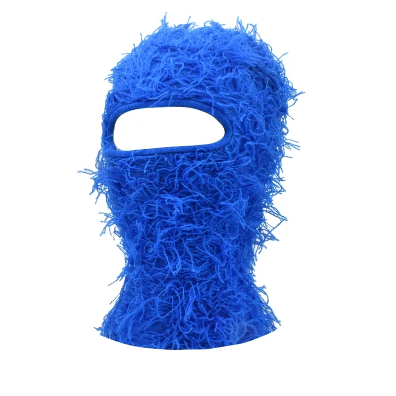 2024 New Hip Hop Balaclava Distressed Knitted Caps Full Face Ski Mask Women Outdoor Camouflage Fuzzy Ski Balaclava Beanies Hat, image 7