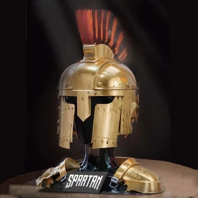 Casco de bloques de construcción Sparta, modelo de casco decorativo de infantería pesada griega antigua, modelo de ladrillos, juguete para regalo de exhibición de escritorio, 591 Uds.