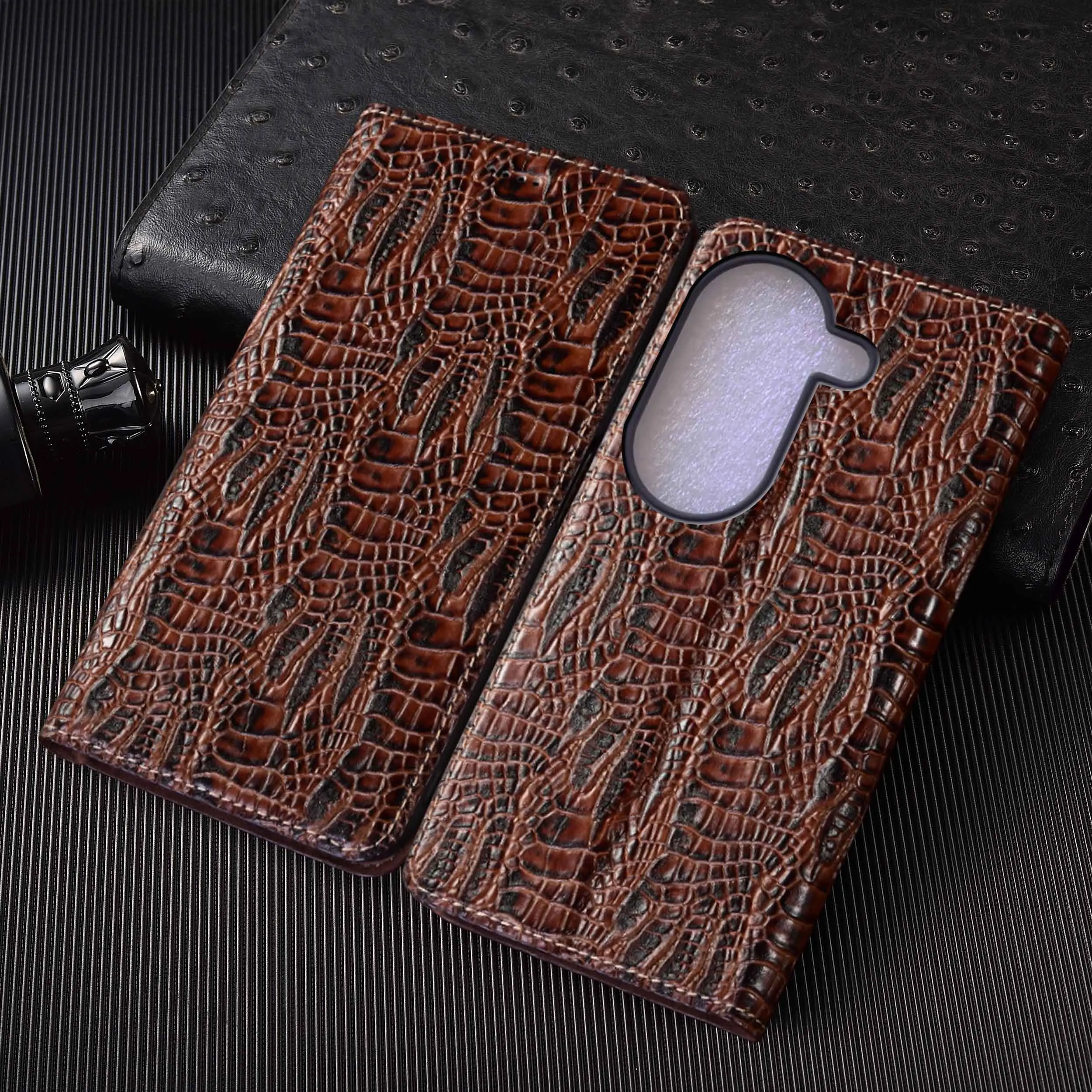 

For Asus Zenfone 5 5Z 6 7 8 9 10 11 12 Ultra Flip ZE630KL ZE620KL Pro Dragon Claw PatternGenuine Leather Flip Phone Case Cowhide