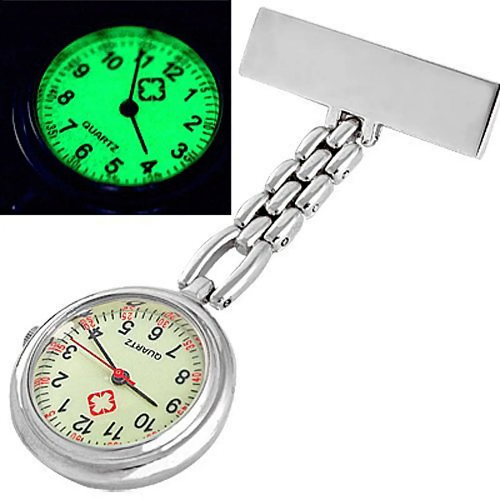 مضيئة ممرضة ووتش الاتصال الهاتفي قابل للسحب كليب على للمحترفين الطبيين ليلة الرؤية الأطباء ساعة معصم حزام سبيكة #2