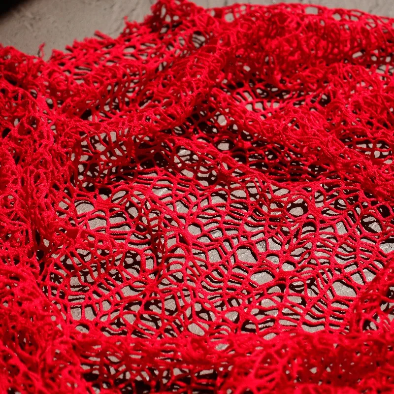 قماش شبكي كبير بمنظور مجوف غير منتظم للملابس المزخرفة الإبداعية DIY أقمشة مصممة بواسطة مادة القماش المتر #4