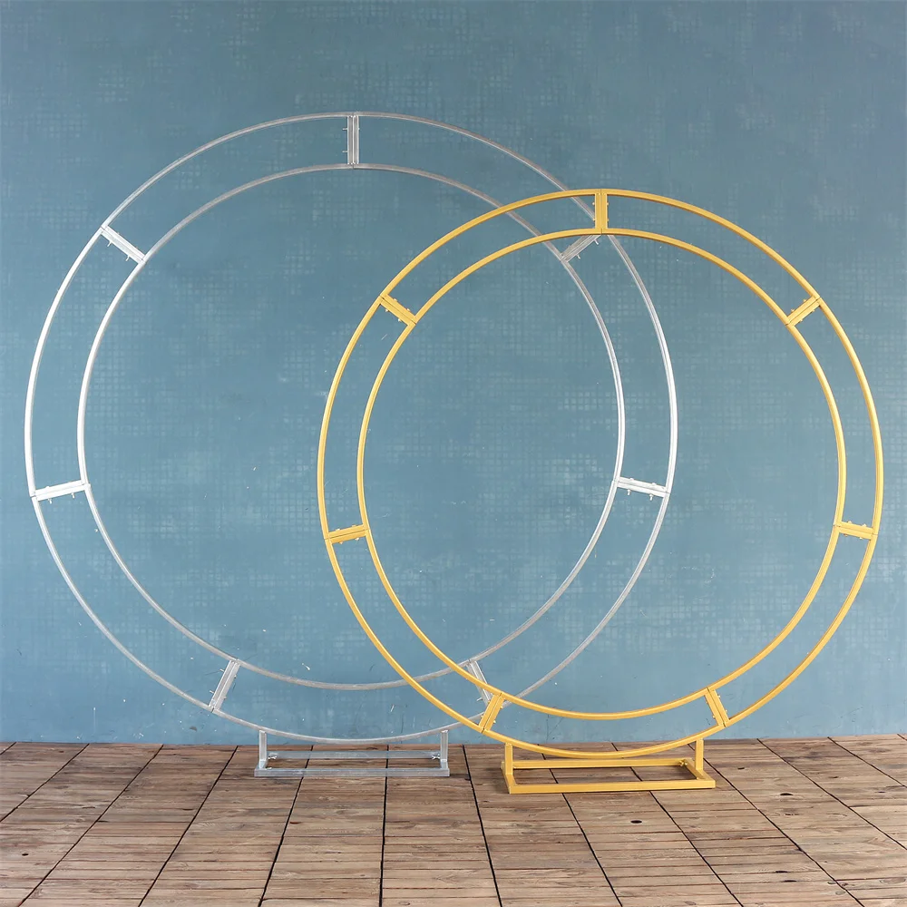 

HVAYI-Wedding Decoration DIY Prop Iron Ring Shelf, Flower Row Stand, Wedding Background, Metal Circle Arch Decor